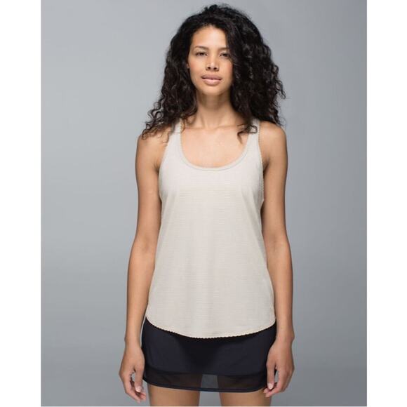 Lululemon 105 F Singlet Striped Two-Tone Tank Top Size 8/10 0630C - Picture 1 of 12
